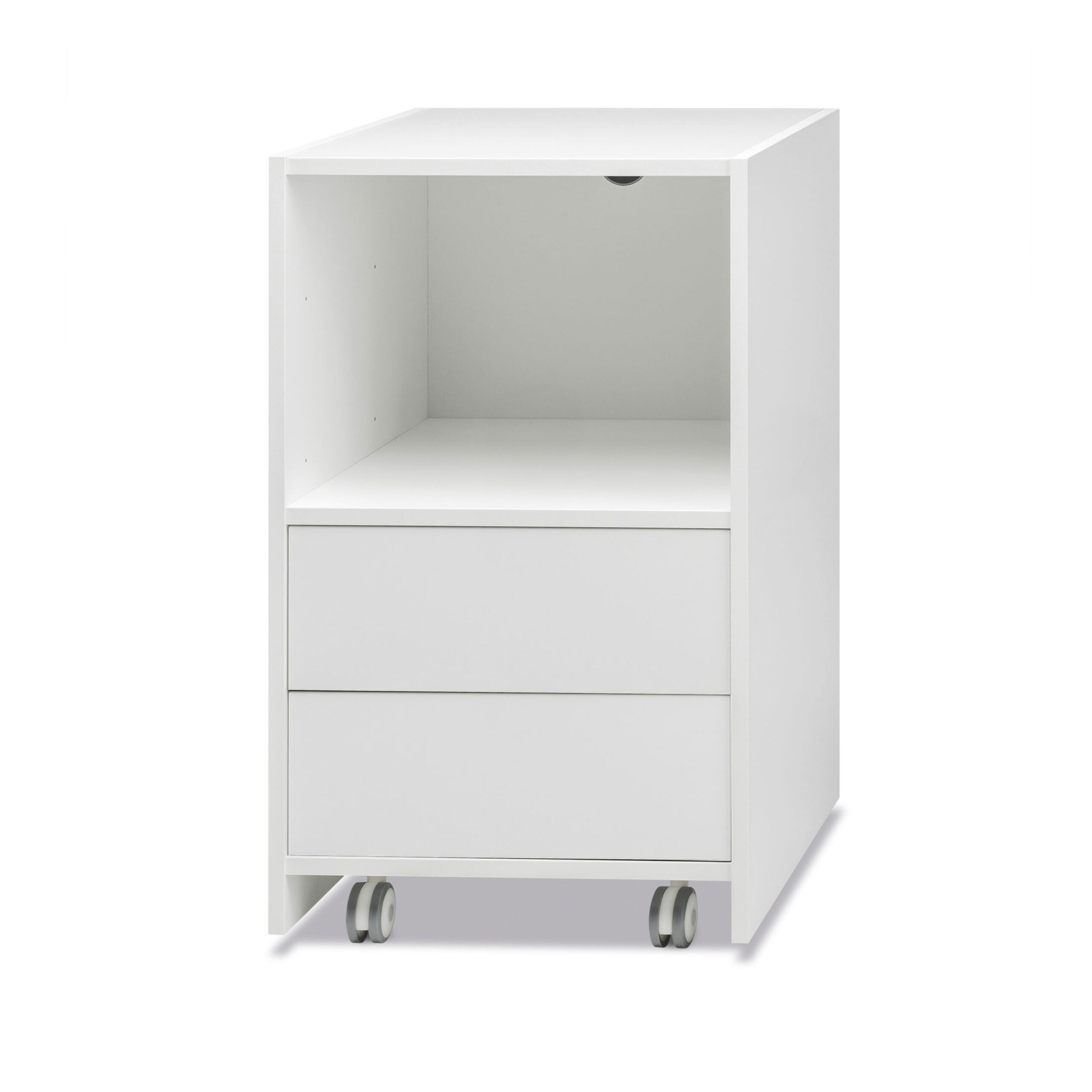 Cassettiera in Legno con Ripiano a vista e 2 Cassetti