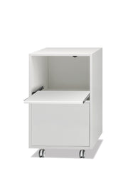 Cassettiera in Nobilato Maddy con Piano Scorrevole e 1 Cassettone - Bianco