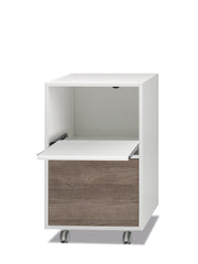 Cassettiera in Nobilato Maddy con Piano Scorrevole e 1 Cassettone - Rovere