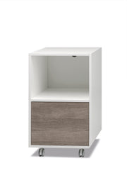 Cassettiera in Nobilato Maddy con Ripiano a Vista e 1 Cassettone - Rovere