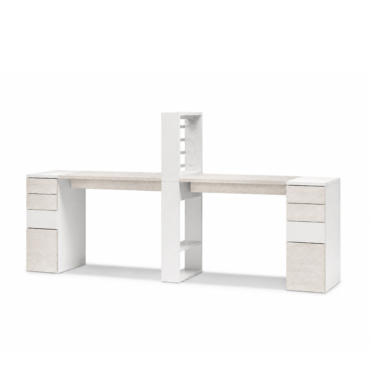 Tavolo Nails Doppio con 2 Cassettiere in Nobilato ed Espositore - Lacero