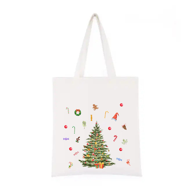 Shopper in Cotone Stampa Natale - B