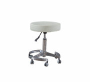 Round stool with swivel steel base.