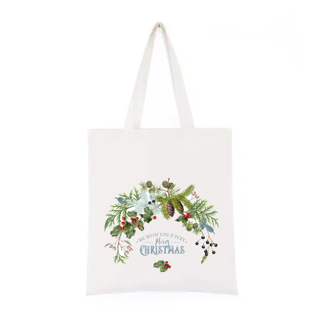 Shopper in Cotone Stampa Natale - C