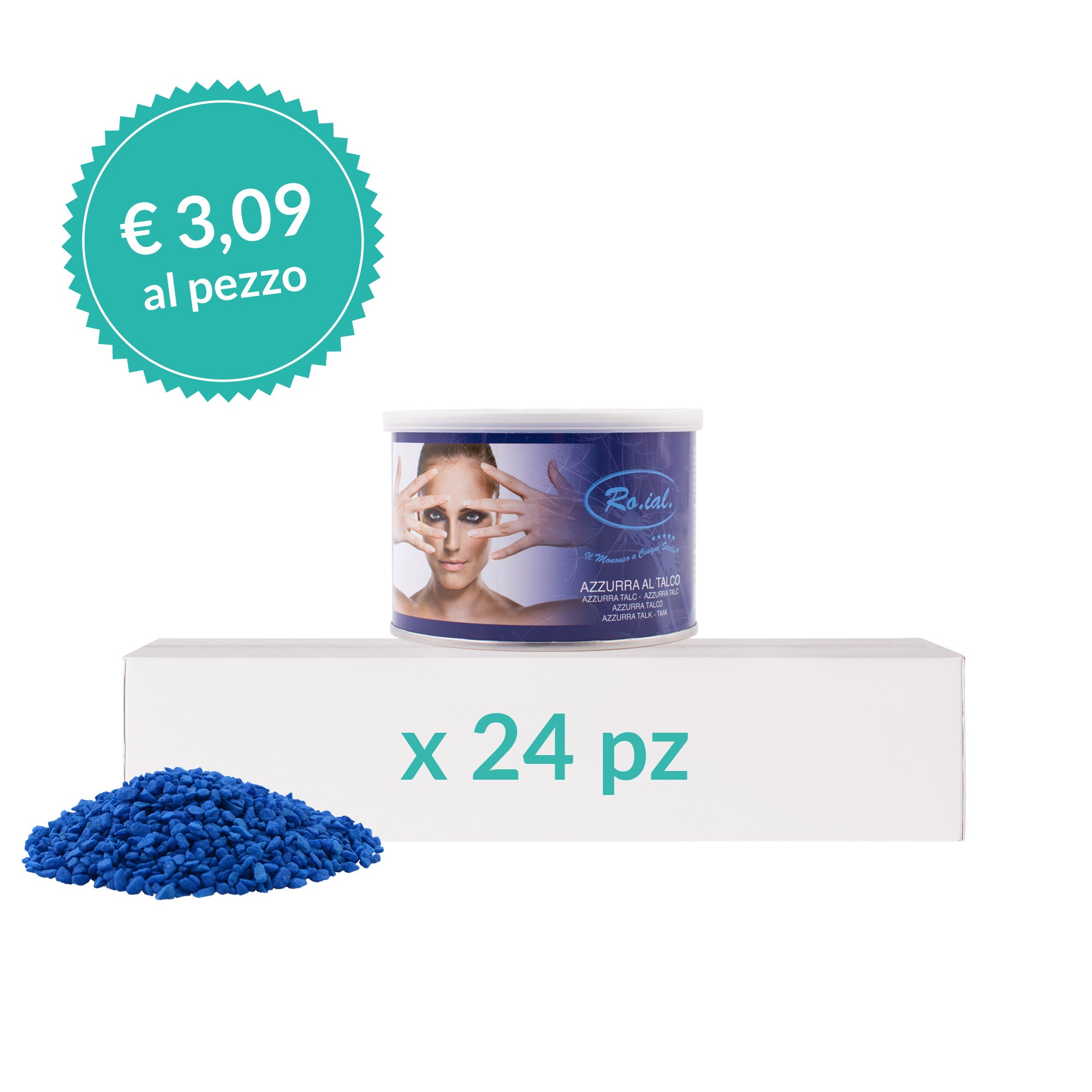 RO.IAL Blue Talc Wax in a Jar - 24 Pcs