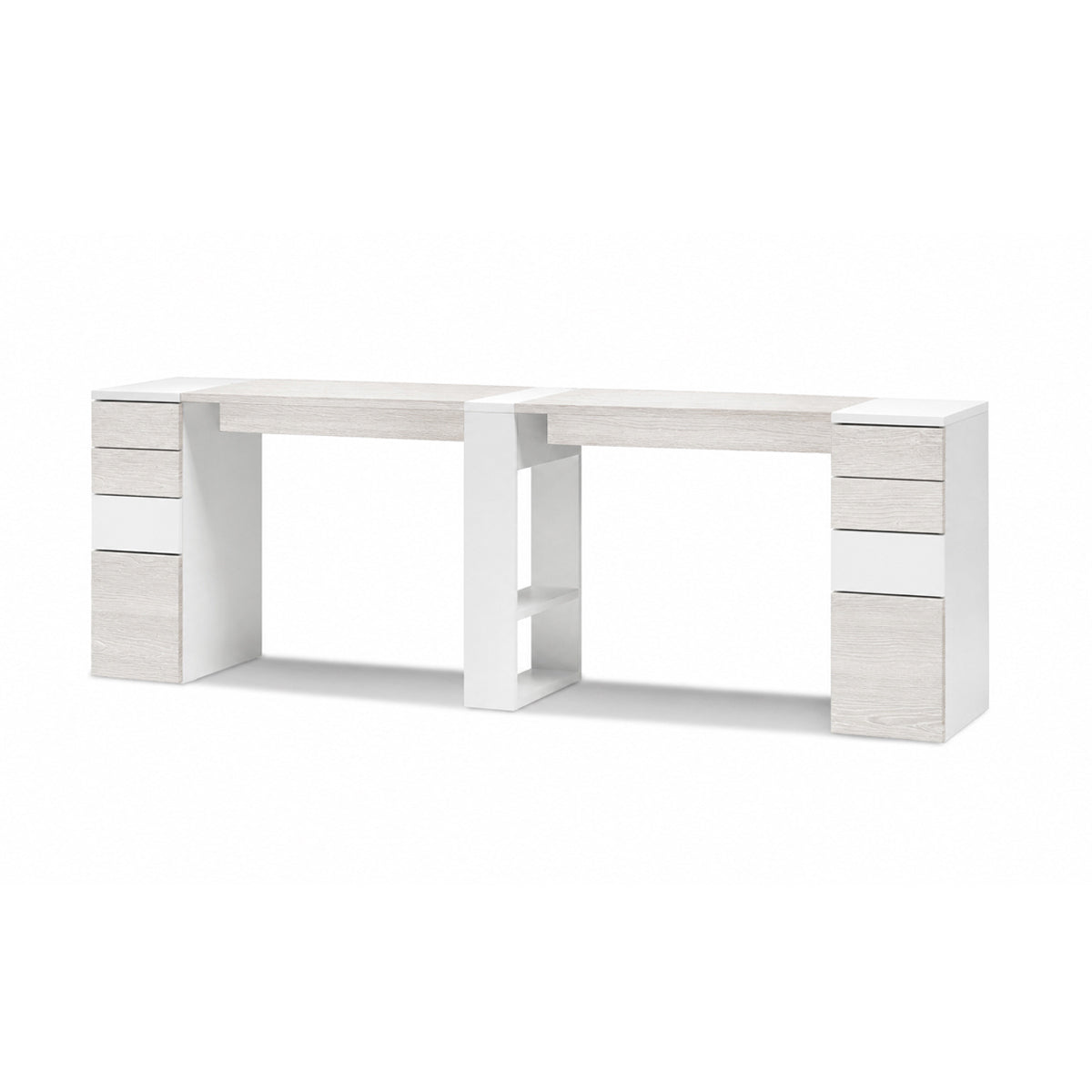 Tavolo Nails Doppio con 2 Cassettiere in Nobilato - Lacero