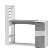 Tavolo Nails con Cassettiera in Nobilato ed Espositore - Cemento