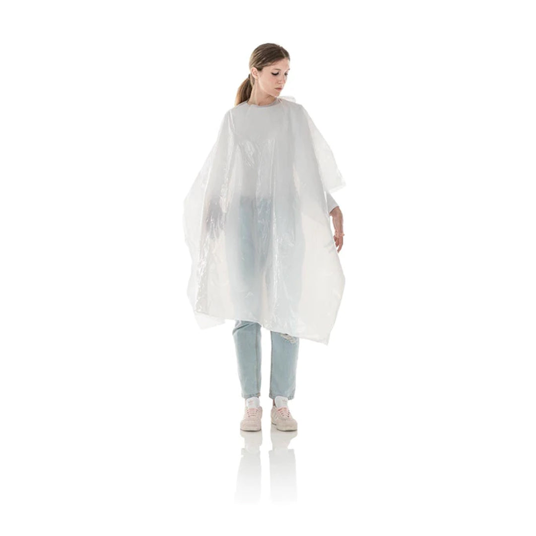 Cape in White Polyethylene 110 x130 - 20 pcs