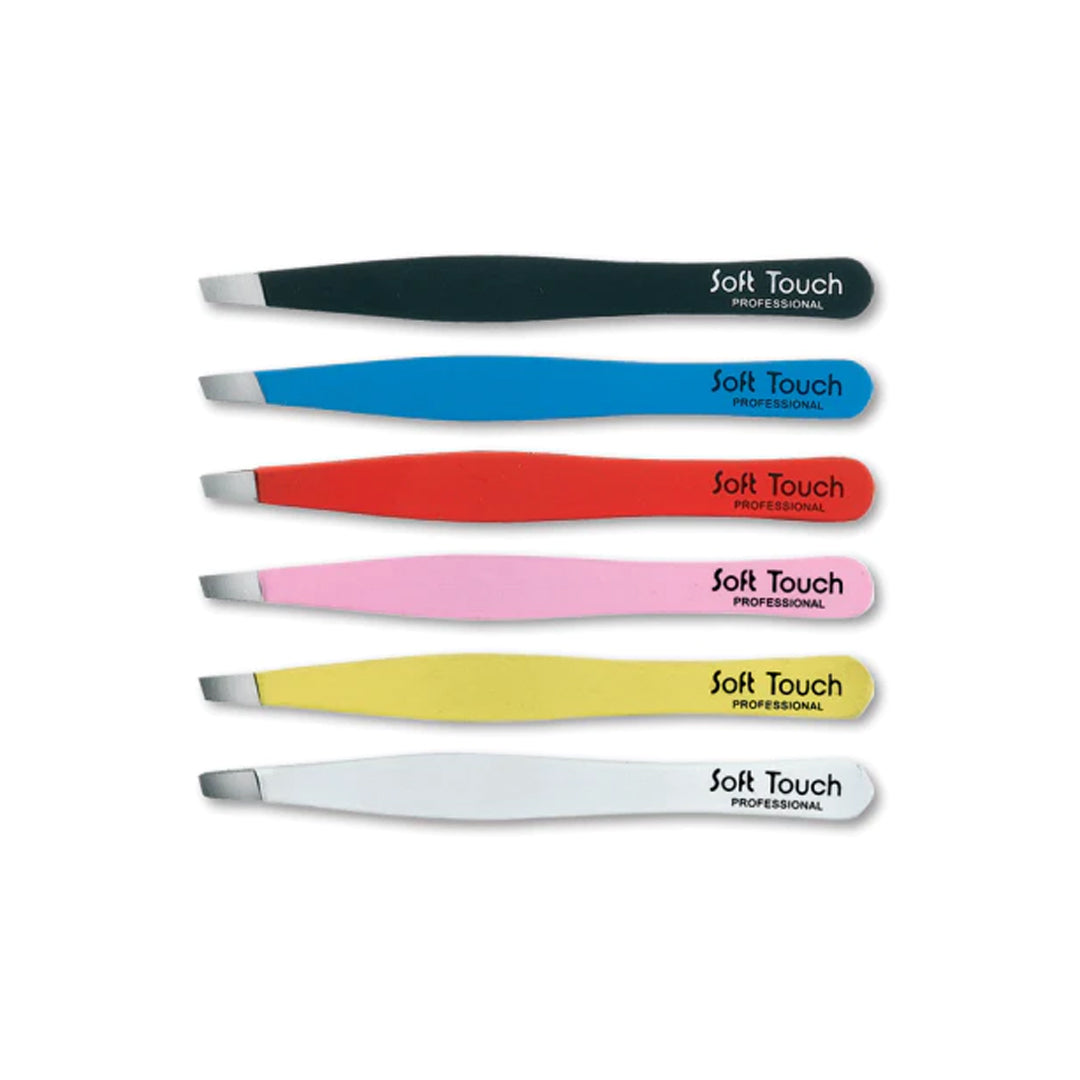 Soft Touch Colored Tweezers with Oblique Tip
