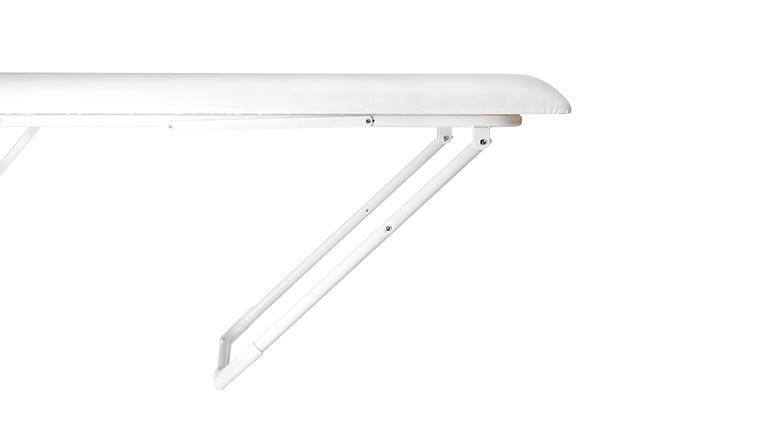 Lettino Pieghevole in Acciaio a 2 Snodi in Ecopelle Bianco