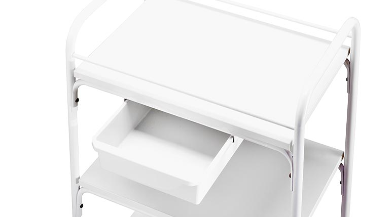 Carrello Porta Oggetti 3 Ripiani + Cassetto