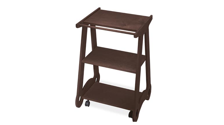 Carrello a 3 Ripiani in Legno