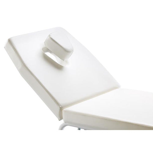 Lettino da Massaggio in Acciaio con Schienale Regolabile in Ecopelle Bianco Diroestetica