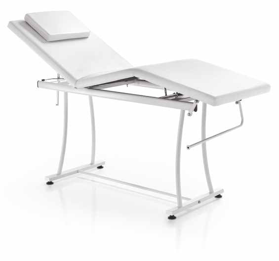 Lettino in Acciaio 2 Snodi in Ecopelle Bianco Diroestetica