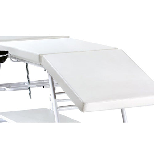 Lettino in Acciaio 3 Snodi con Ripiano in Legno Diroestetica