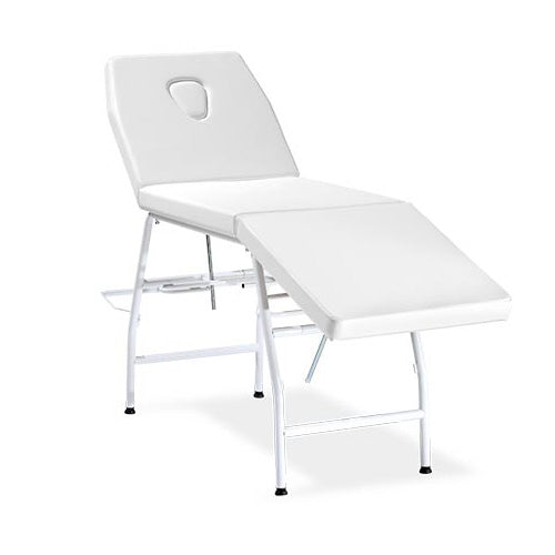 Lettino in Acciaio a 3 Snodi in Ecopelle Bianco Diroestetica