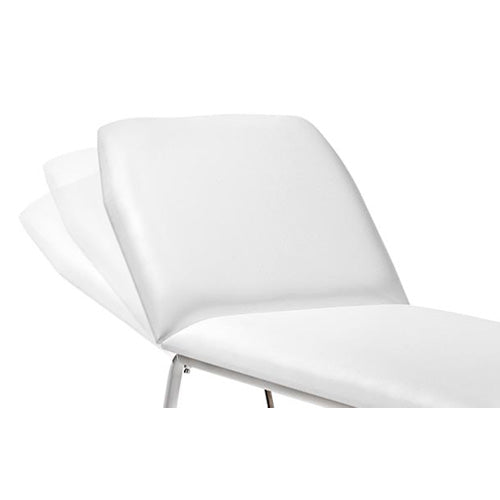 Lettino in Acciaio con Schienale Regolabile in Ecopelle Bianco Diroestetica