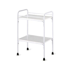 Steel trolley with 2 wooden shelves