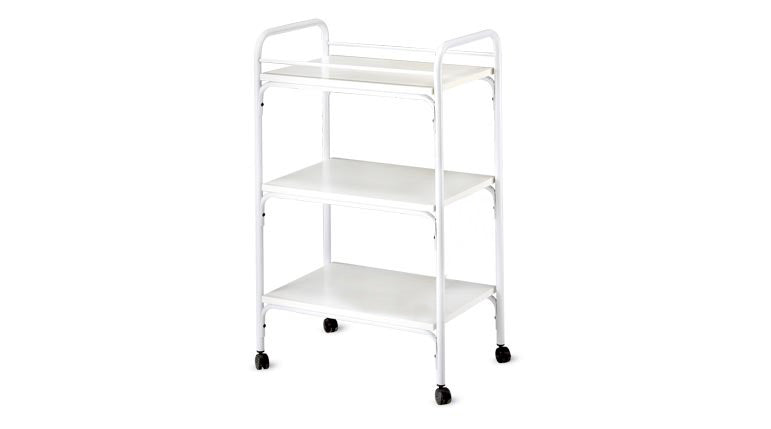 Carrello in Acciaio con 3 ripiani in Legno