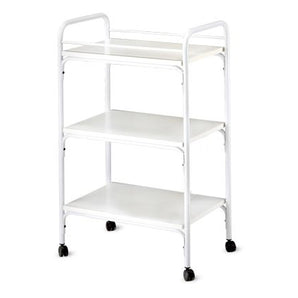 Steel trolley with 3 wooden shelves