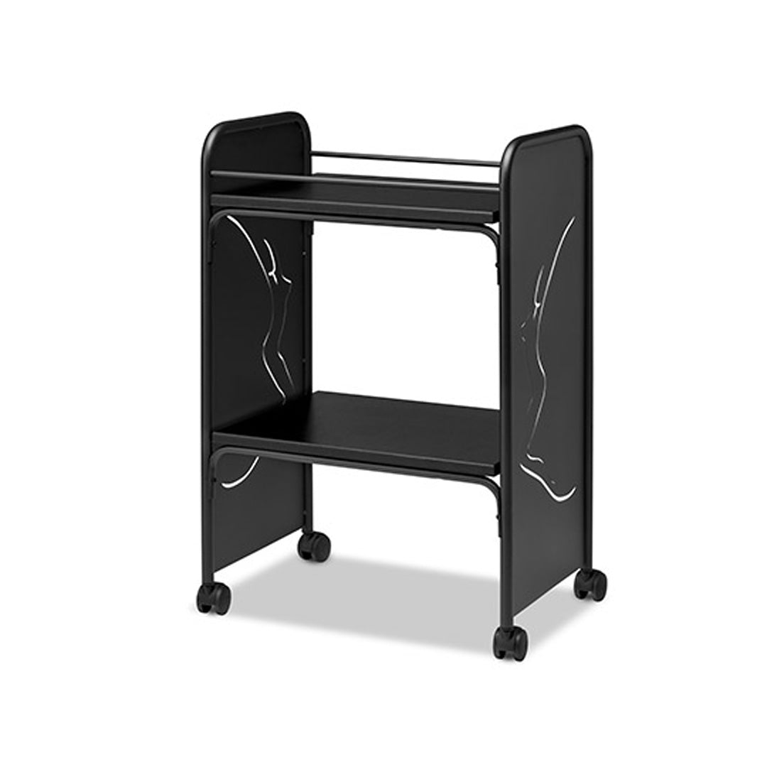 Carrello Design in Acciaio con 2 Ripiani in Legno XL