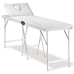 Portable Steel Cot with 2 Joints with Reinforced White Faux Leather Legs