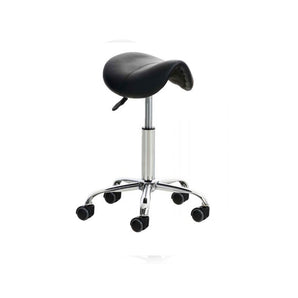 Saddle Stool in Black Faux Leather